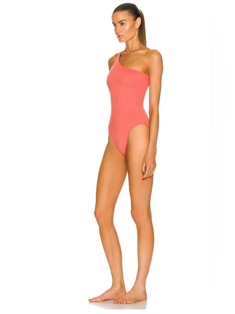 NORMA KAMALI One Shoulder MIO PAPAYA Coral Women’s One-Piece Swimsuit XL